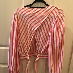 English Factory Strioe Wrap Top